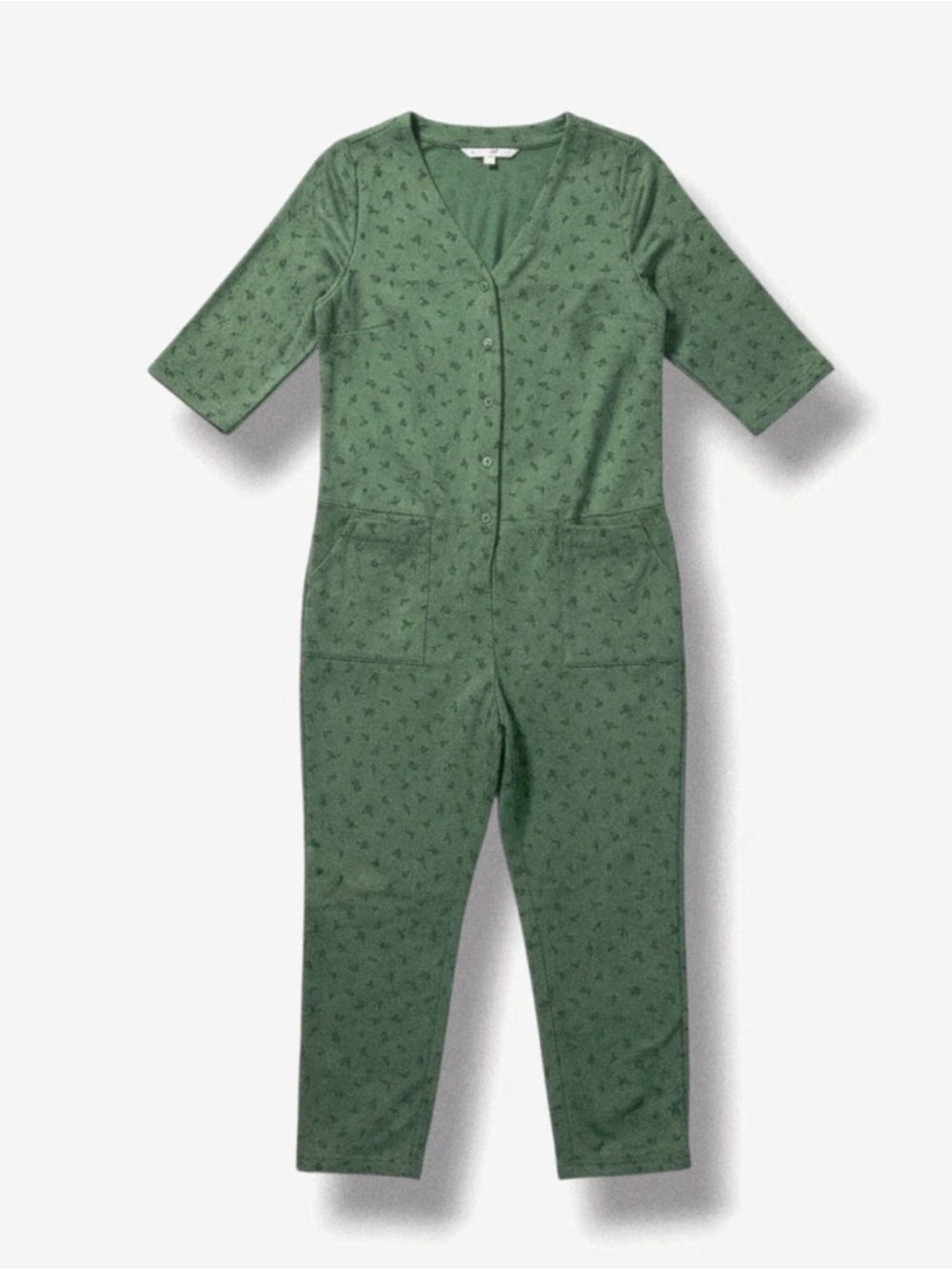 The Nines By Hatch Green Printed Maternity Jumpsuit